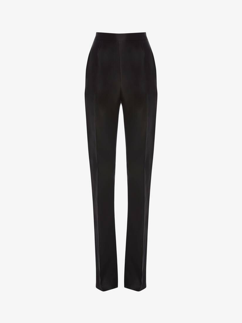 Pantalones Alexander McQueen Light Wool Silk High Waisted Tuxedo Mujer - Negros - Mexico 572-BDHKVO